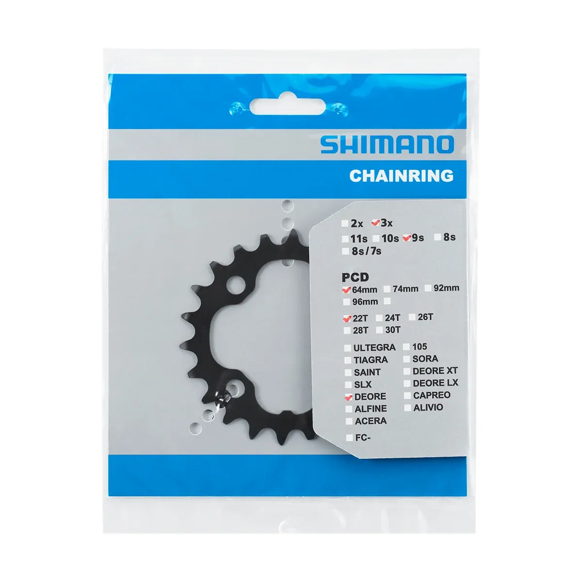 Shimano Deore FC-M590 kedjedrev 22T
