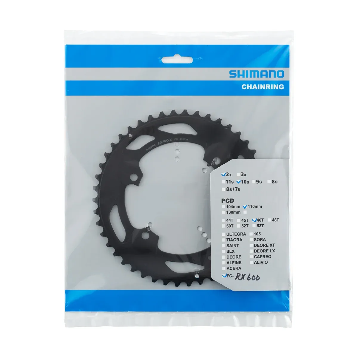 Shimano GRX FC-RX600-10 kedjedrev 46T