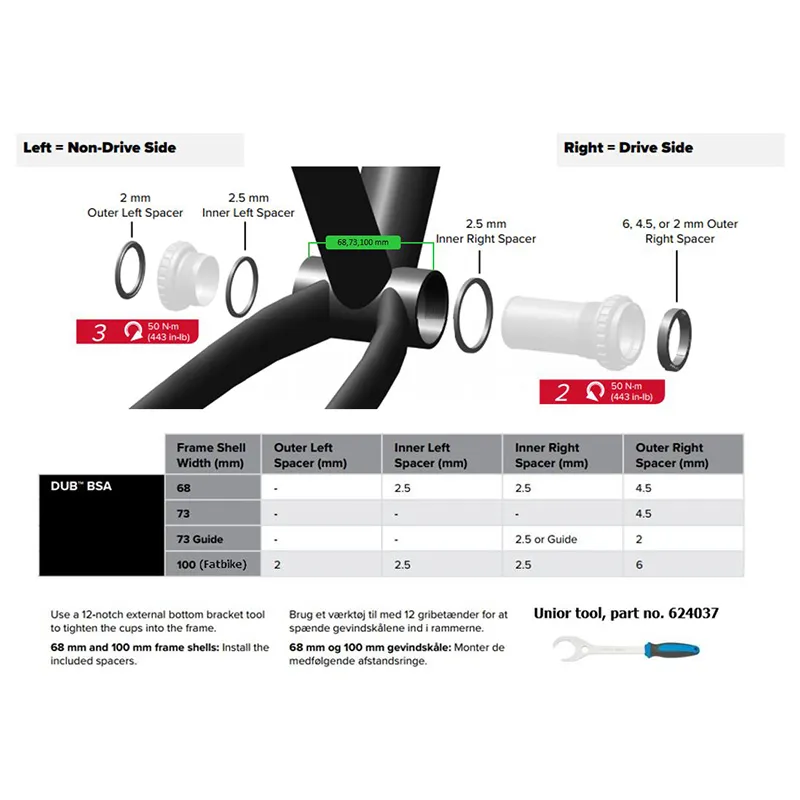 SRAM DUB BSA 100 mm vevlager